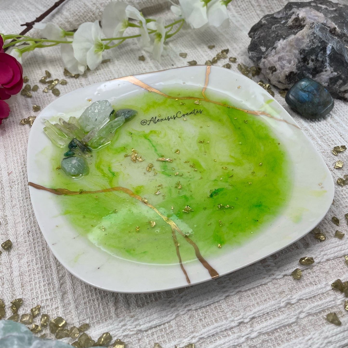 Aventurine Crystal Kintsugi Tray
